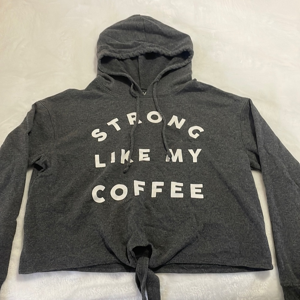 STRONG LIKE MY COFFEE cropped hoodie
